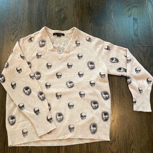 Skull Cashmere sweater in dusty pink - M